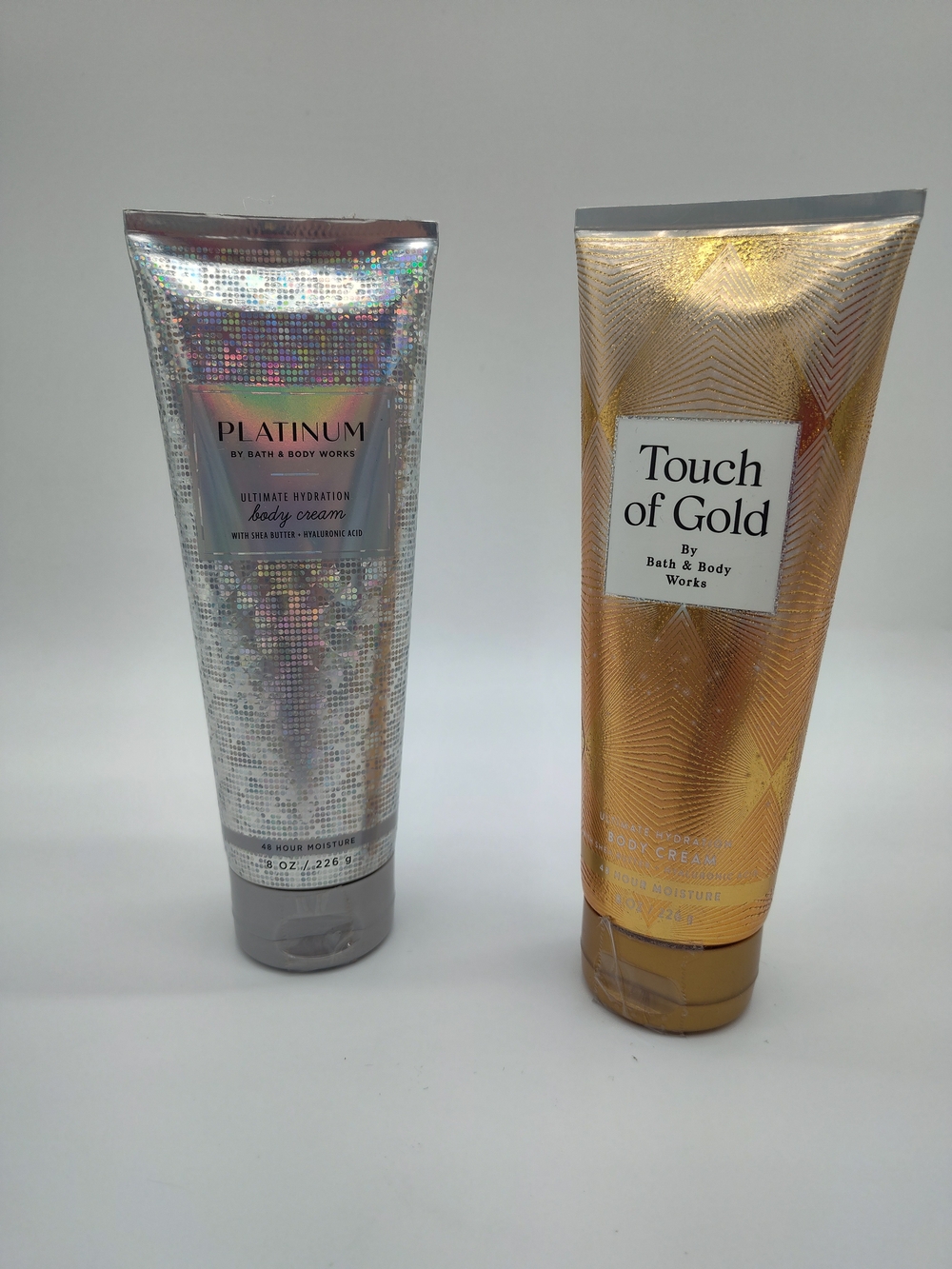 BATH & BODY WORKS Platinum & Touch of Gold Body Cream Set 8 Oz Duo Sealed